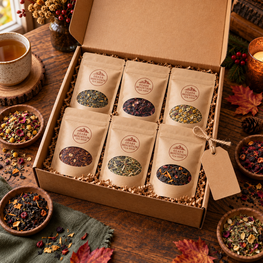 Build Your Own Tea Bundle gift box with six Ozark Mountain Tea Shop bags